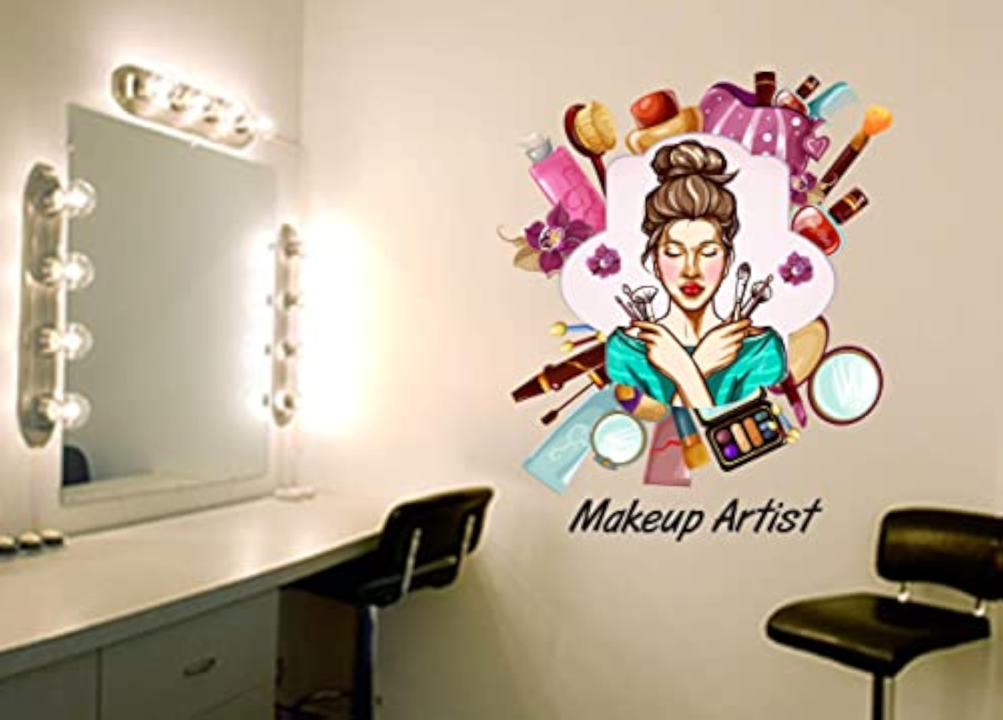 Parlour Girl Wall Sticker, Spa Makeup Beauty Decor